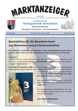 Marktanzeiger Nr. 45-46 Vom 13.11.2020