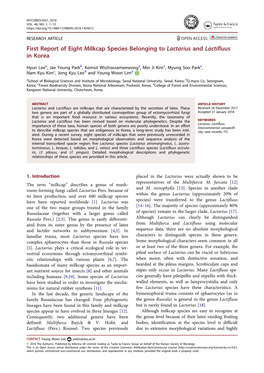 First Report of Eight Milkcap Species Belonging to Lactarius and Lactifluus in Korea