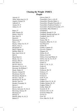 Chasing the Weight INDEX People