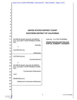 United States District Court Southern