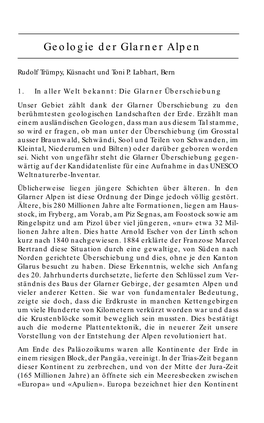 Geologie Der Glarner Alpen