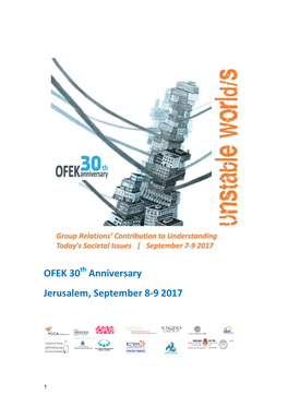 OFEK 30 Anniversary Jerusalem, September 8-9 2017