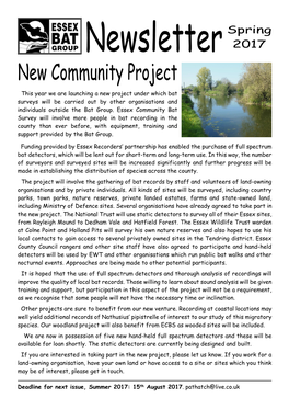 Essex Bat Group Newsletter 2016 Winter V2