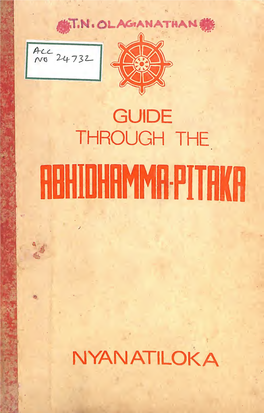 Guide Through the Abhidhamma Pitaka