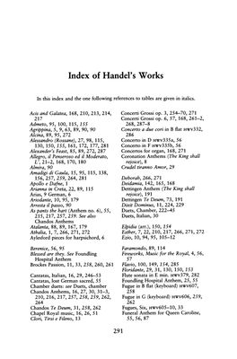 Index of Handel's Works