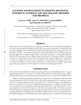 Cultural Manipulations to Enhance Biological Control in Australia and New Zealand: Progress and Prospects