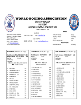 World Boxing Association Gilberto Mendoza