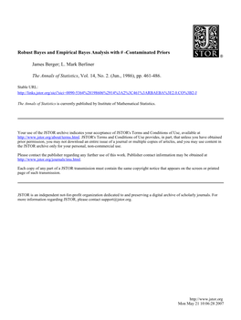 Robust Bayes and Empirical Bayes Analysis with &Epsilon