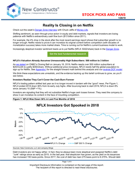 Reality Is Closing in on Netflix Check out This Week’S Danger Zone Interview with Chuck Jaffe of Money Life