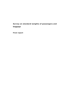 Survey on Standard Weights of Passengers and Baggage