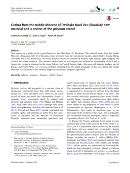 Geckos from the Middle Miocene of Devínska Nová Ves (Slovakia): New