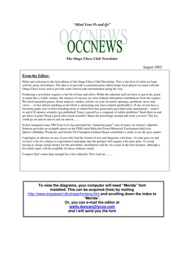 OCC News 1.2003