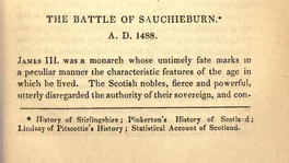 The Battle of Sauchieburn.*