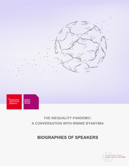 Biographies of Speakers