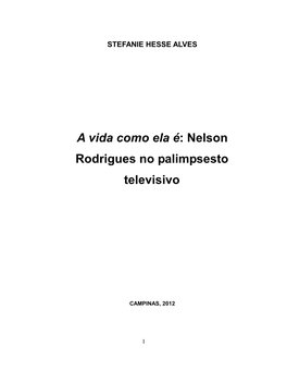Nelson Rodrigues No Palimpsesto Televisivo