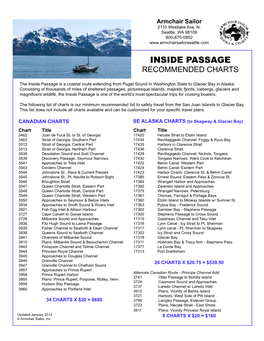 Inside Passage Recommended Charts