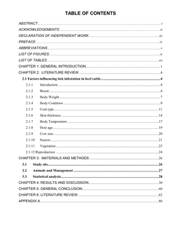 Table of Contents