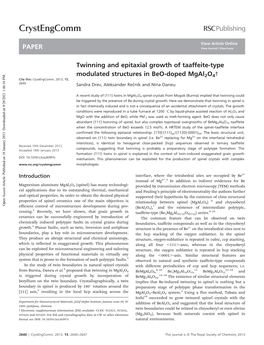 Twinning and Epitaxial Growth of Taaffeite-Type Modulated Structures