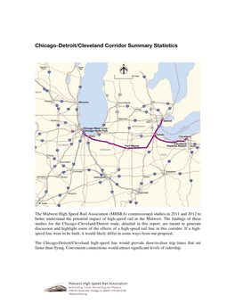 Chicago-Detroit/Cleveland Corridor Summary Statistics