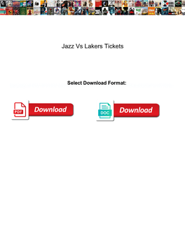 Jazz Vs Lakers Tickets