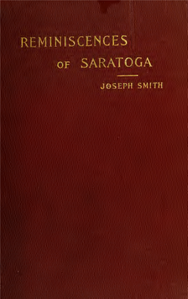 Reminiscences of Saratoga