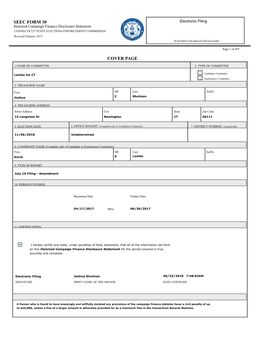 Seec Form 30 Cover Page