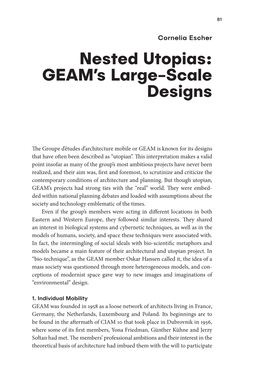 Nested Utopias: GEAM's Large-Scale Designs