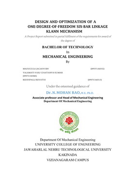 Design and Optimization of a One-Degree-Of-Freedom Six