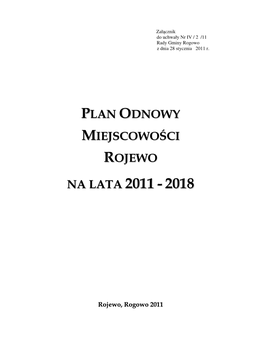 Plan Odnowy Miejscowości Rojewo Na Lata