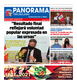 “Resultado Final Reflejará Voluntad Popular Expresada En Las Urnas”