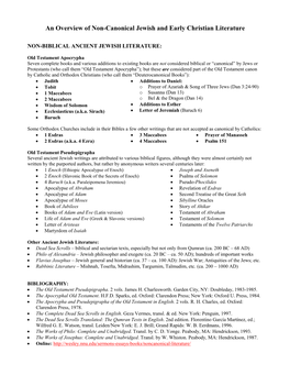 Old Testament Apocrypha & Pseudepigrapha