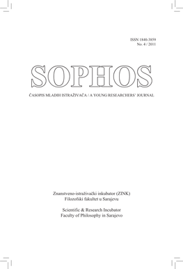 4 / 2011 Sophos Časopis Mladih Istraživača / a Young Researchers’ Journal