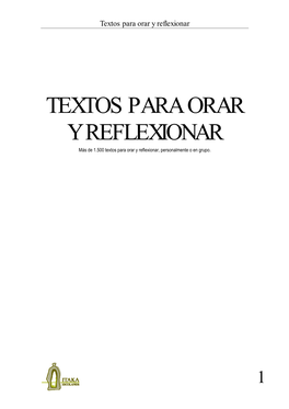 Textos Para Orar Y Reflexionar