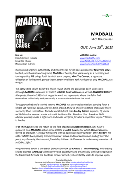 MADBALL »For the Cause«