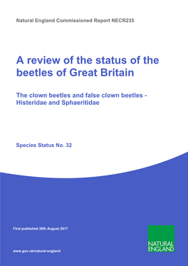 NECR235 Edition 1 a Review of the Status of the Beetles of Great Britain