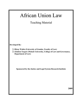 African Union Law Teaching Material