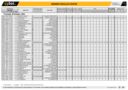 Midweek Regular Coupon 27/10/2020 09:15 1 / 3