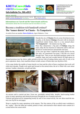 In Chania – Ta Tampakaria an Article from Our Member Maria Eleftheria , Agios Nektarios / Crete