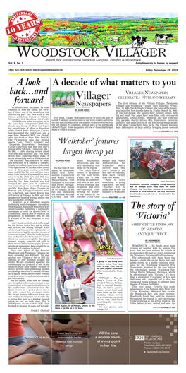 Woodstock Villager Mailed Free to Requesting Homes in Eastford, Pomfret & Woodstock Vol