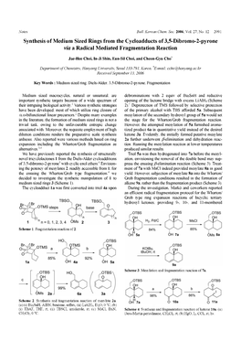 Synthesis Ofmedium Sized Rings from the Cycloadducts of 3,5-Dibromo-2