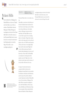 Palani Hills Travel Guide - Page 1