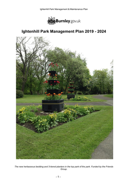 Ightenhill Park Management Plan 2019 - 2024