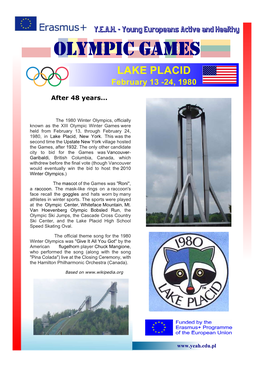 LAKE PLACID February 13 -24, 1980