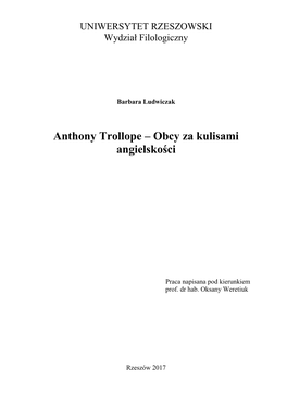 Anthony Trollope – Obcy Za Kulisami Angielskości