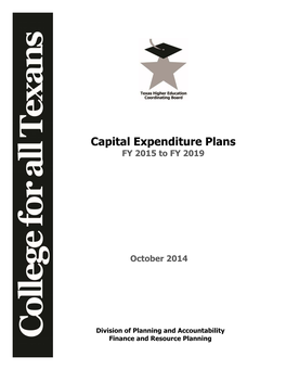 Capital Expenditure Plans FY 2015 to FY 2019