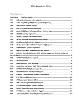 SES II Task Order Sows