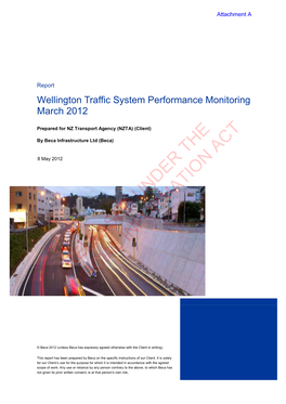 Wellington Traffic System Performance Monitoring March 2012