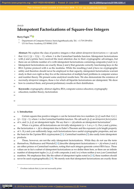 Idempotent Factorizations of Square-Free Integers