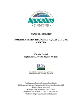 Annual Report Northeastern Regional Aquaculture