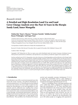 A Detailed and High-Resolution Land Use and Land Cover Change Analysis Over the Past 16 Years in the Horqin Sandy Land, Inner Mongolia